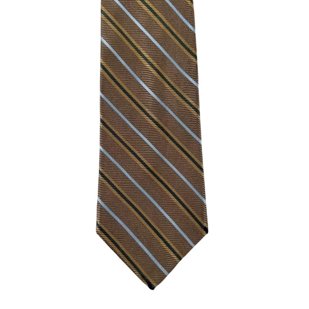 Brooks Brothers Brown Diagonal Striped Necktie Mens Repp Stripe Textured Tie Vtg